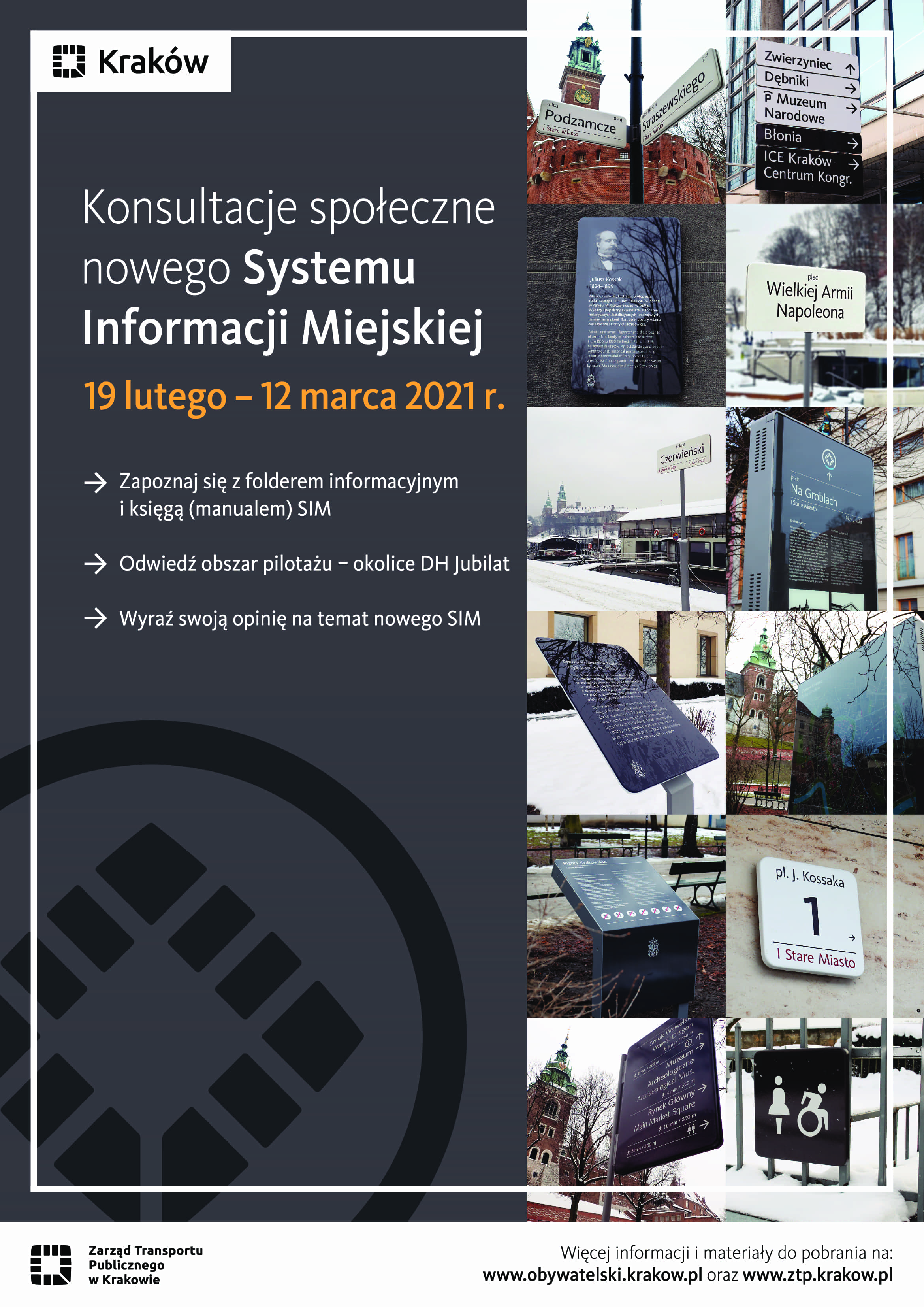 Konsultacje społeczne dotyczące wdrożenia Systemu Informacji Miejskiej  (SIM) w Krakowie.