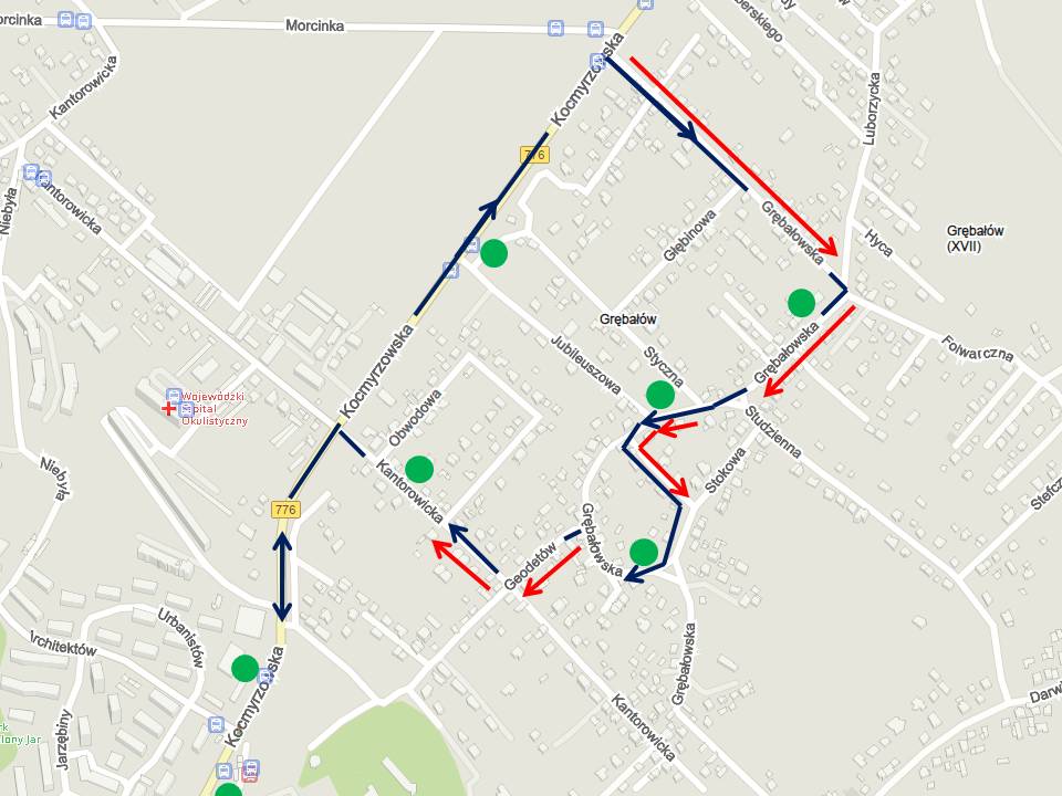 Zarząd Transportu Publicznego w Krakowie przedstawił proponowany przebieg trasy przejazdu Autobusu w Grębałowie
