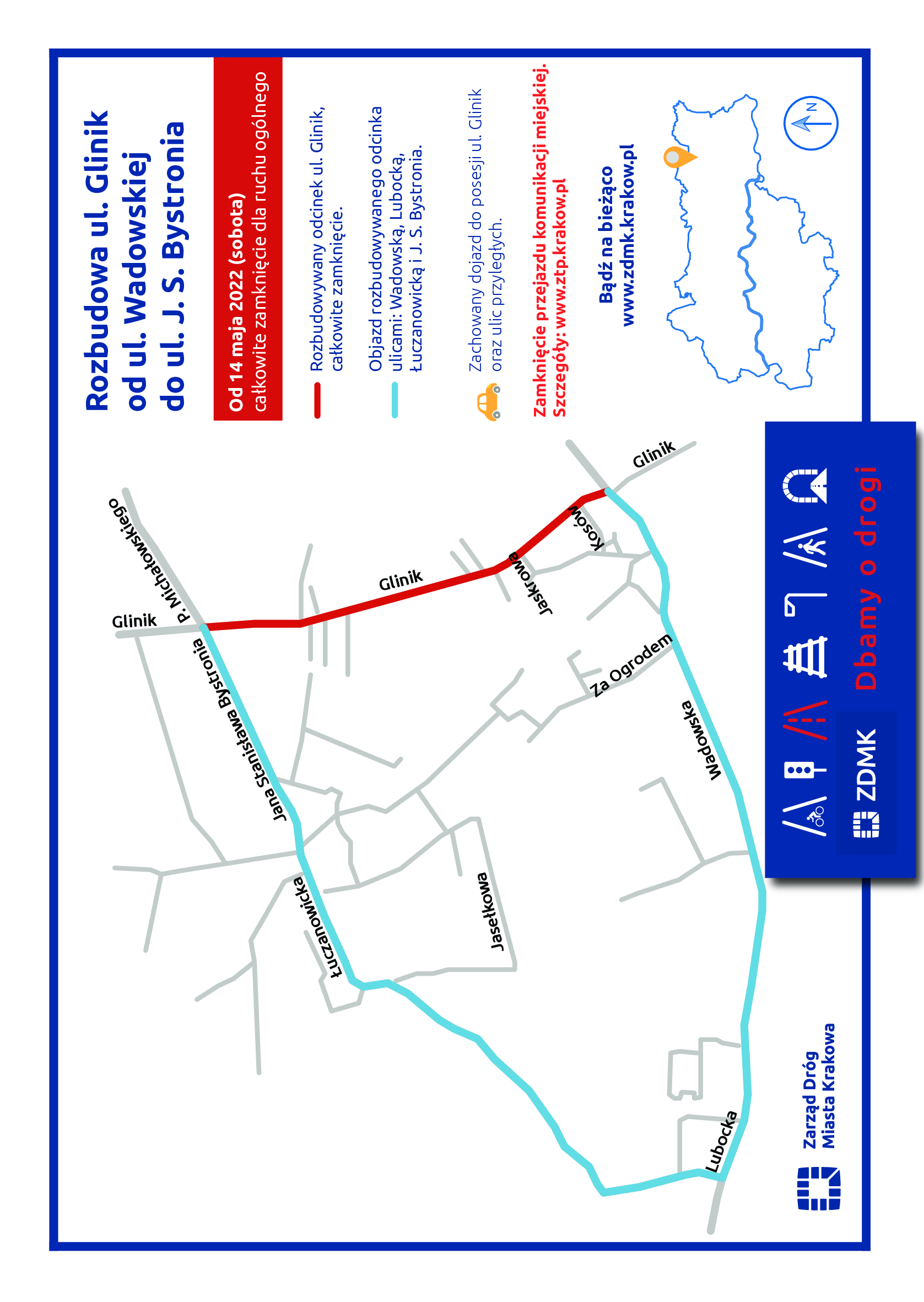 Glinik – kolejny etapu prac , które rozpoczną się 14 maja ze zmianami w organizacji ruchu.