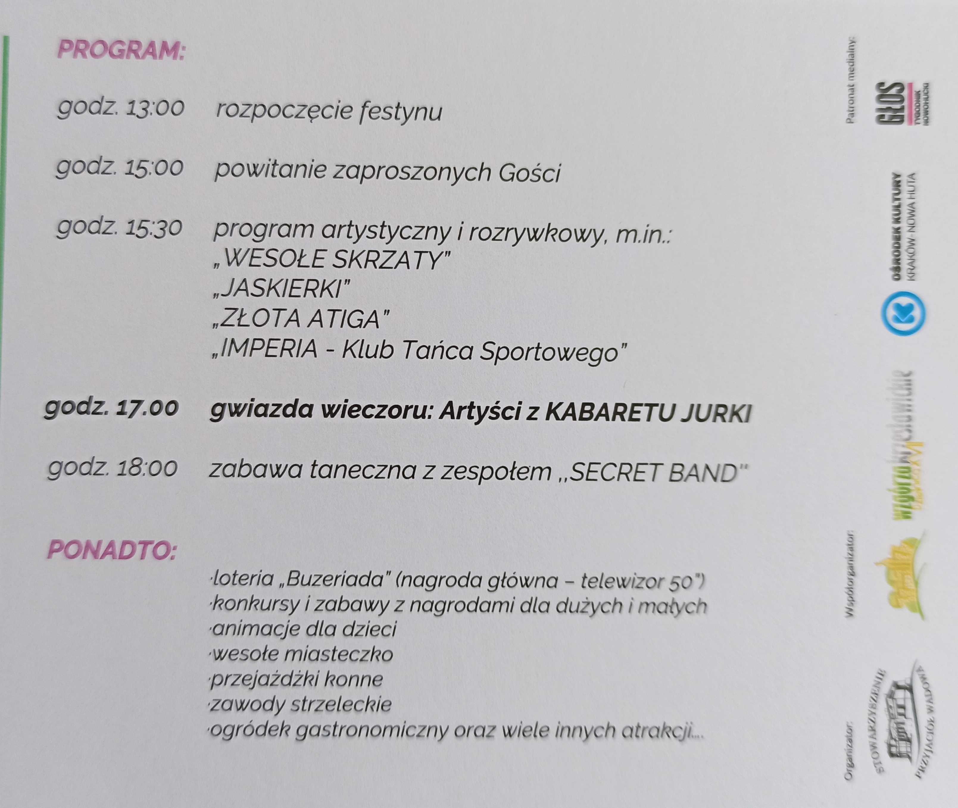 Dzień Wadowa 26 czerwca 2022r. /niedziela/ – Park w Wadowie