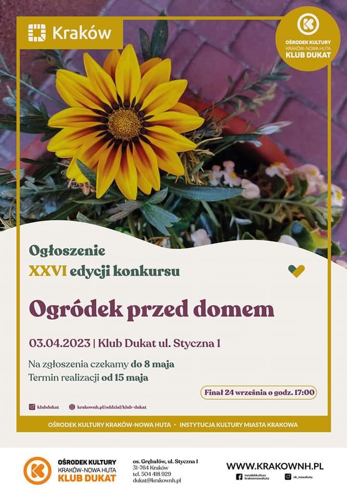 XXVI edycja konkursu Ogródek przed Domem – Termin zgłoszeń do udziału w tegorocznej edycji konkursu upływa 8 maja br.