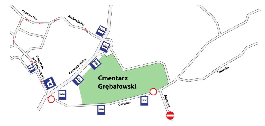 rejon cmentarza Grębałów